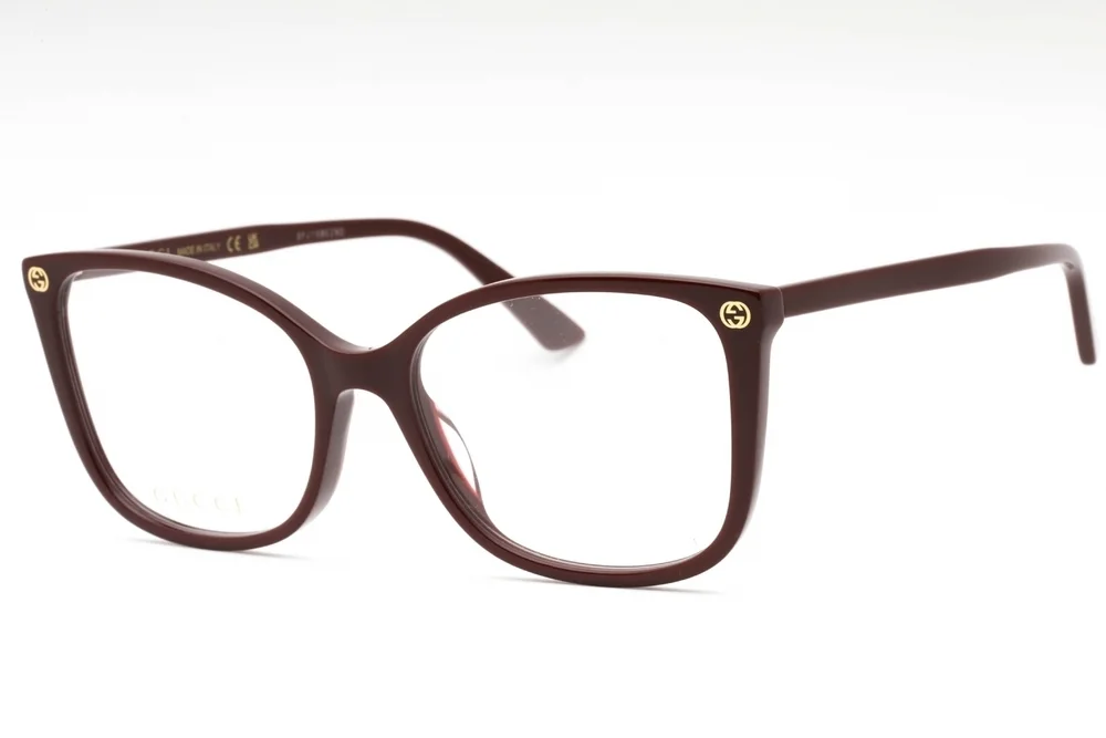 NWT Gucci GG0026O-012 Red Rectangular 53mm Glasses